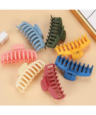 MINYOO 12 Colors Large Hair Claw Clips for Women - 4.33 Inch Matte Clips for Long Thick Hair - Women's Gift - Yellow Orange Blue Navy White Green - 11x4.5x2.16 Inch - Buy Online on GoSupps.com