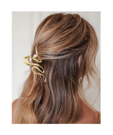 Brinie Gold Metal Pearl Hair Clips Set - Stylish Nonslip Hair Clamps for Women and Girls - Buy Online on GoSupps.com