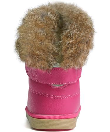 MINBEI Baby Girls Soft Leather Waterproof Snow Boots - Pink/White/Rose Gold/Brown - Size 6UK Child S411 - Buy Online on GoSupps.com