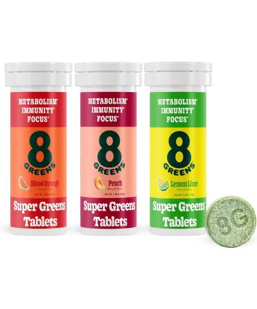 8Greens Supergreens Tablets | Super Greens Powder Superfood Tablet Metabolism Immunity & Focus Daily Greens Effervescent Tablets Organic: Aloe Vera Spirulina Chlorella Variety 30 Servings Variety 10 Count (Pack of 3) - Buy Online on GoSupps.com