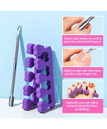 100pcs Natural False Toe Nail Tip Set with Glue - Full Cover Acrylic Fake Toenails for Women & Girls - Includes Cuticle Pusher and Nail File - Buy Online on GoSupps.com