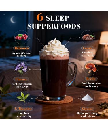 Mushdoze Mushroom Hot Cocoa Melatonin Sleep Support Cocoa Natural Nighttime Hot Chocolate for Adults with Glycine L-Theanine Reishi Mushroom Sleep Support Mushroom Coffee 30 Servings 330g - Buy Online on GoSupps.com