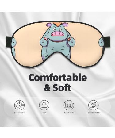Cartoon Hippos Print Unisex Eye Mask - Soft Comfortable Light-Blocking for Sleep | International Shipping - Buy Online on GoSupps.com