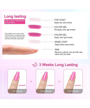 Joytii 12Pcs Neon Gel Nail Polish Set with Base & Top Coat - Perfect for Manicure & Pedicure - Buy Online on GoSupps.com