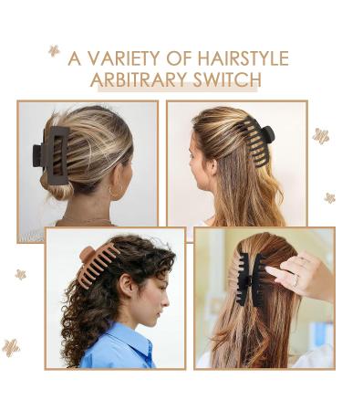 10 Pcs Large Non-slip Matte Banana Hair Claw Clips for Women - Strong Hold for Thick & Thin Hair - Neutral Colors - Buy Online on GoSupps.com
