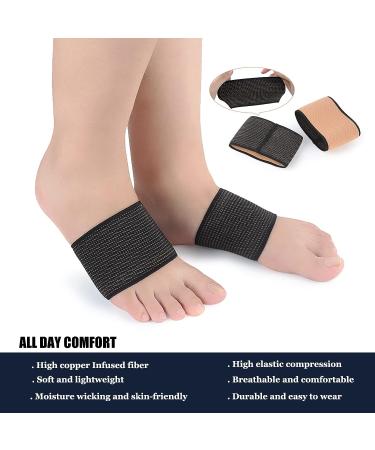 Copper Plantar Fasciitis Relief Sleeves (4PCS) - Arch Support Compression Sleeve for Foot Care - Plantar Fasciitis Socks for Heel Spurs, Flat Feet & Arches - Beige - Buy Online on GoSupps.com