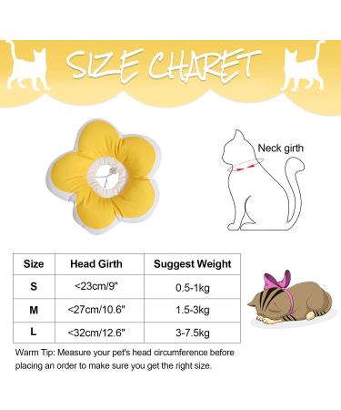 Soft Flower Cat Recovery Collar - Adjustable Anti-Bite Cone for Cat & Kitten - Breathable Waterproof E-Collar - Yellow - Buy Online on GoSupps.com
