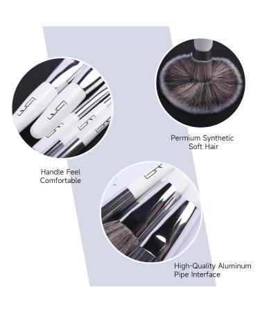 Travel Makeup Brushes Set - 5PCS Portable Double Ended Mini Kit with Pouch for Foundation Eyeshadow Lip & Blush - Professional White Cosmetic Brushes - Buy Online on GoSupps.com