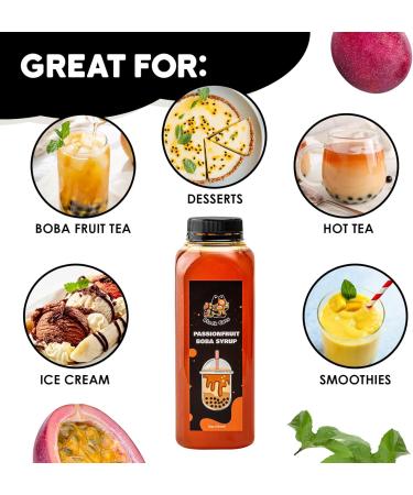 Syrup for Bubble Tea | 12 Ounces (354 ML) | Brown Sugar Boba Flavored Syrup for Tapioca Pearls and Desserts (Passionfruit) - Buy Online on GoSupps.com