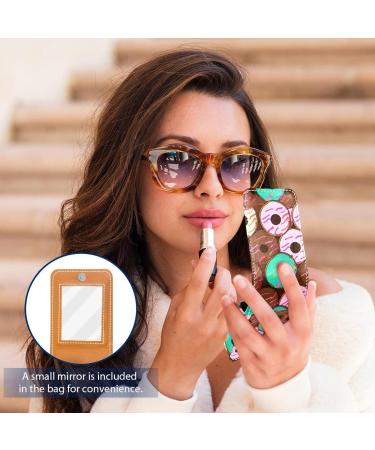 Shop Stylish Leather Lipstick Case Organizer with Mirror - Mini Lipstick Holder for Gloss & Makeup - Perfect Gift for Chocolate Strawberry Donuts Lovers - Buy Online on GoSupps.com