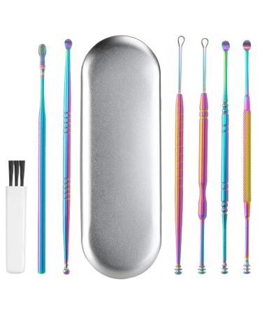 Besreey Ear Cleaner Earwax Removal set Ear Pick Earwax Removal Kit | Ear Pick Earwax Removal Tools Stainless Steel Ear Cleaner Curette With Cleaning Brush And Storage Box For Kid Adult
