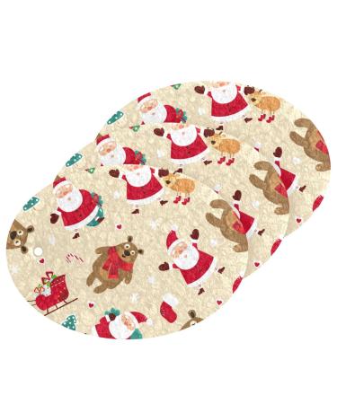 3-Pack Cleaning Kitchen Sponges Oval Santa Claus Bear Kitchen Cellulose Dishwashing Wood Pulp Cotton