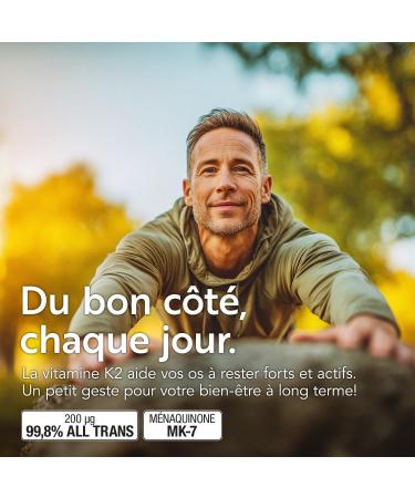 Vitamine K2 Mk7 200 mcg m nachinone 100% All-Trans 1 Par Jour Vit K2 Vitamine K pour la solidit osseuse & la mobilit articulaire 360 mini-comprim s Pi Life 360 unit (Lot de 1) - Buy Online on GoSupps.com