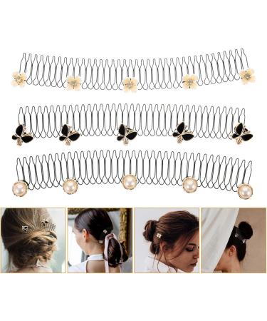 Beavorty Invisible Hair Clip 3pcs Stretchable Hair Clips Wavy Bobby Bangs Holder U Shape Hair Finishing Fixer Comb - Buy Online on GoSupps.com