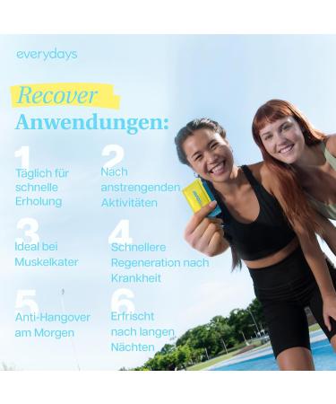 Everydays-Recover: Natural Energy Boost & Relaxation for Sports Recovery 360g (15 sachets of 24g) | Lemon Flavor - Buy Online on GoSupps.com