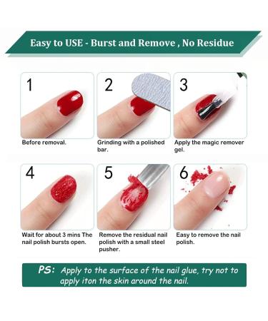 2 Pack Gel Nail Polish Remover Set with Cuticle Pusher - Fast & Easy Nail Polish Removal in 3-5 Minutes, No Tin Foil or Clips Needed - Gentle on Nails - Buy Online on GoSupps.com