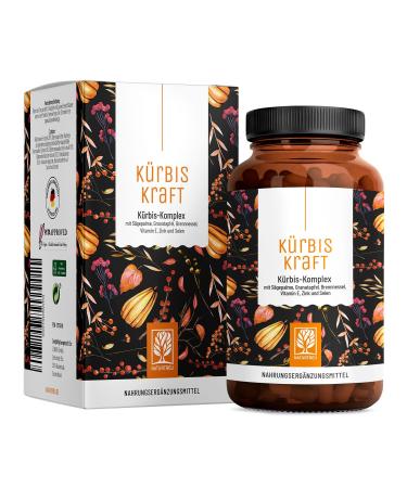 Pumpkin force pumpkin seeds & saw palm extract with pomegranate nettle vitamin E zinc & selenium - vegan von nature loyalty - 120 pumpkin seed capsules highly dose