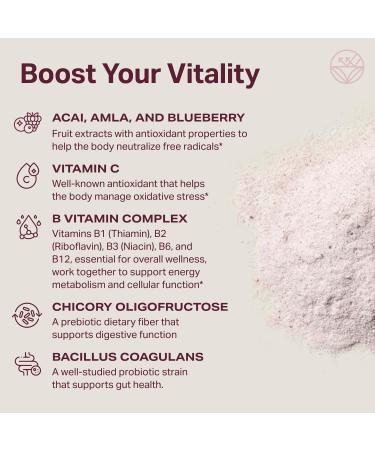 Proper The Purples Nutrient-Dense Superfood Powder - Antioxidant Supplement and Cellular Support Acai Amla Blueberry Vitamin C B Vitamins & More - Enhanced with Prebiotic Fiber & Probiotics - Buy Online on GoSupps.com