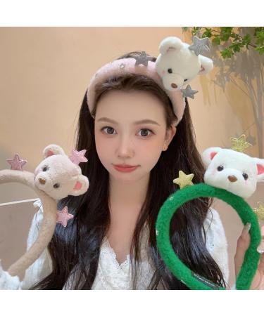 amangul Cute Stuffed Bear Shape Hairband Women Spa Wash Face Makeup Skincare Headband for Photography Halloween Hairband(Green) - Buy Online on GoSupps.com