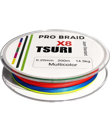 8-strand fishing braid 10/100 to 20/100 200m Multicolor Green predator sea pike trout - Buy Online on GoSupps.com