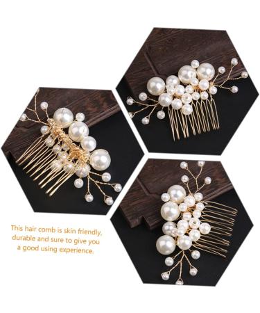 FRCOLOR the pearl comb wedding hair jewelry hair combs for women accessories bridal hair rhinestone hair accessories hair bling pearl hair clips the flowers bride alloy Hair Accessories - Buy Online on GoSupps.com