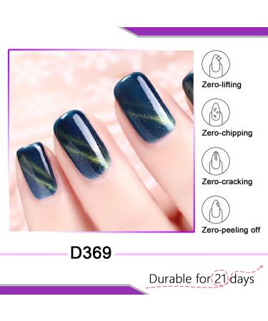 Lavender Violets 8ml Gel Nail Polish UV LED Soak Off Nail Lamp Curing Manicure Pedicure Classical Coloured Bottle Cat Eye Effect D369 Cat Eye-369 - Buy Online on GoSupps.com