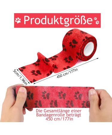 Self-Adhering Elastic Bandage - 9 Rolls 5cm x 4.5m | Ideal for Dogs Horses & Pets | Wrap for Wrist Ankle & Finger Support - Buy Online on GoSupps.com