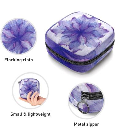 Portable Period Kit for Women | Watercolor Lila Flower Art Storage Pockets - Feminine Product Bag - Buy Online on GoSupps.com