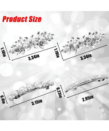 4 Pieces Wedding Hair Accessories for Women - Diamante Hair Clips Silver Hair Clips Wedding Guest Hair Accessories Pearl Hair Clip Hair Clips for Wedding Hairstyles Rhinestone Bridal Hair Clip - Buy Online on GoSupps.com