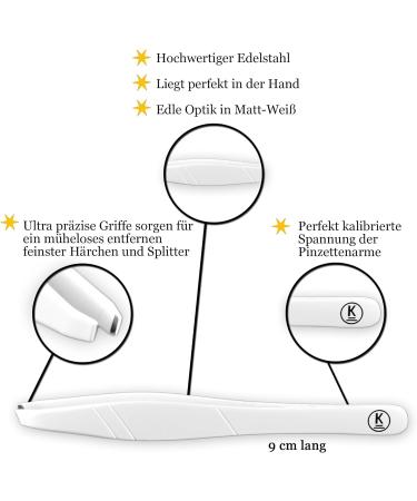K-Pro Eyebrow Tweezer Slant - Stainless Steel and Beautiful Design (White) - Buy Online on GoSupps.com