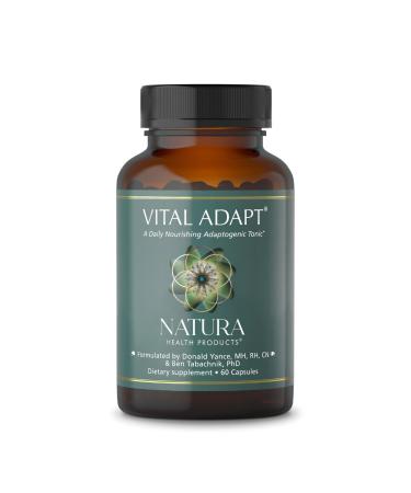 Natura Health Products Vital Adapt Supplement - Daily Nourishing Adaptogenic Tonic for Endocrine Function Support - Featuring Rhodiola Ashwagandha Cordyceps Reishi (60 Capsules) 60 Count (Pack of 1)