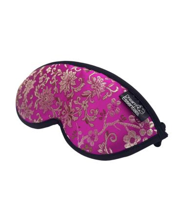 Dream Essentials Dreamland Premium Sleep Mask Handmade in The USA Breathable Natural Cotton Adjustable Strap Men and Women Nose Bridge for Light Block Travel Yoga Meditation (Pink Brocade)