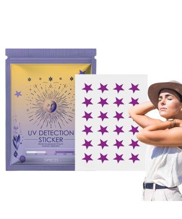 UV Detector Stickers | 24 Sunscreen Application Reminder Stickers - Broad Spectrum SPF Dots Water Resistant Reapplication Reminder for Outdoor Camping Sports and Travel