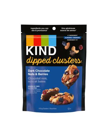 Du-Bro Products KIND Dipped Clusters Dark Chocolate Nuts and Berries Gluten Free Snacks 113g Bag brown Dark Chocolate Nuts & Berries