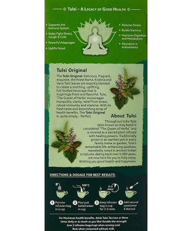 Tulsi Original Tea 25 Infusion Tea Bags in 1 Pack Fat to Fit Pack of 3 + Free Ceramic Glass - Buy Online on GoSupps.com