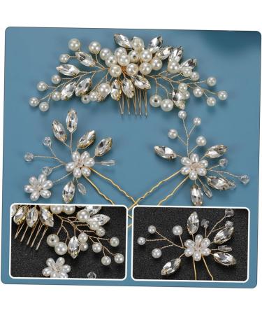 Angoily 4 Sets Hairpin Wedding Headpiece for Bride Hair Accessory for Girls Bridal Headpiece Wedding Hair Clip Hair Decor Pearl Hair Pin Braids Accessories Hair Comb Zinc Alloy Horse Eye - Buy Online on GoSupps.com