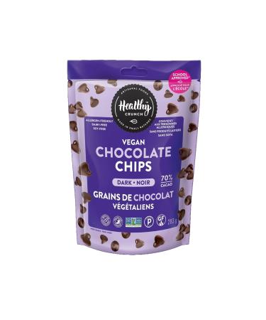 Healthy Crunch 70% Dark Chocolate Chips - 6 Units x 283 Grams - Dairy Free Chocolate Chips - Vegan Chocolate - High Protein Snacks - Nut Free - Organic Snacks - Healthy Snacks for Adults Dark Chocolate 70%