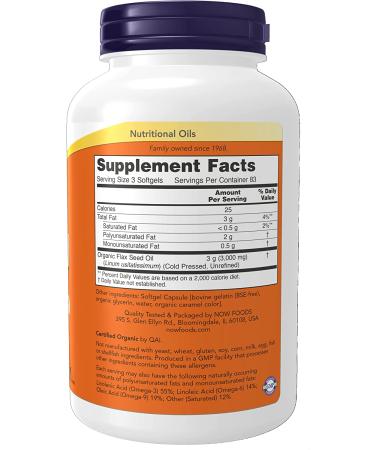 â€œNow Foods Flax Oil 1000mg - Essential Omega-3 250 Softgels | Heart & Joint Healthâ€‌ - Buy Online on GoSupps.com