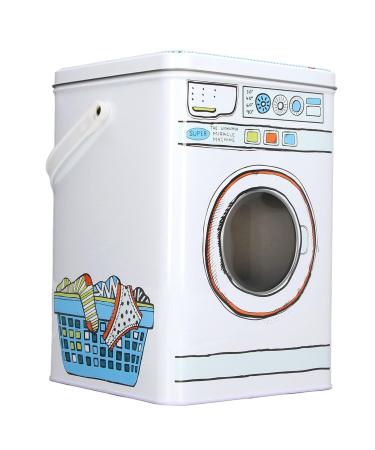 HERCHR Powder Laundry Detergent Container Cute Washing Machine Shape Metal Laundry Pod Container Laundry Powder Container for Bathroom Laundry Decor