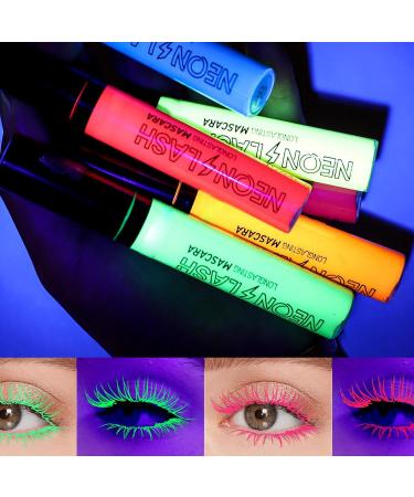 Mascara lumineux UV Fluorescent de couleur arc - en - ciel de couleur n on imperm able l'eau extension de cils boucl s extension de mascara Halloween Party stage use (#3 Orange) - Buy Online on GoSupps.com