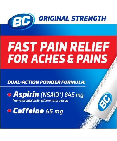 BC Powder Fast Pain Relief with Arthritis Support 50 Count - Aspirin (NSAID) & Caffeine - Buy Online on GoSupps.com
