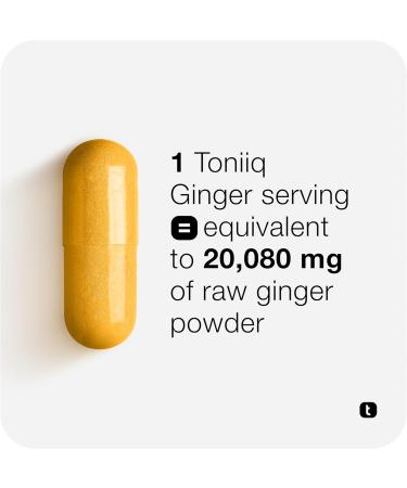 Toniiq Ginger Root Capsules Ultra High Potency 25:1 Extract with 20% Gingerols with Curcumin & Black Pepper for Synergy Lab Tested 60 Capsules 60 Count (Pack of 1) - Buy Online on GoSupps.com