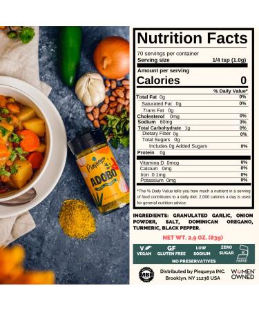 Pisqueya Adobo Multi-Purpose Seasoning with Dominican Oregano - Low Sodium, No Sugar, Non-GMO - 2.9oz Pack - Buy Online on GoSupps.com