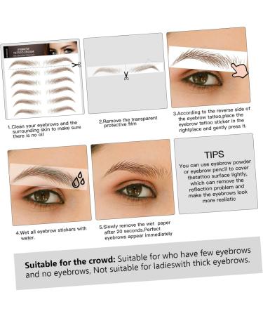 Balacoo Fake Stickers 5 Sheets Eyebrow 3d Sticker 4d Artificial Template Temporary Sticker - Buy Online on GoSupps.com