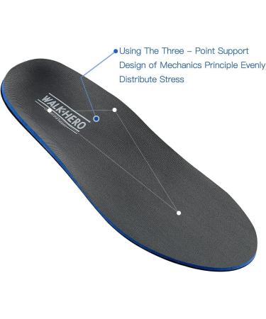 Plantar Fasciitis Insoles | Arch Supports & Orthotics for Flat Feet & High Arches | Men s 11-11.5 & Women s 13-13.5 | Black & Gray - Buy Online on GoSupps.com