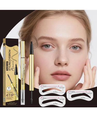 Eyebrow pencil Double Sided 4 Fork Eyebrow Gel Pen Smudge Resistant Cosmetics For Daily Use Sports And Activities - Buy Online on GoSupps.com