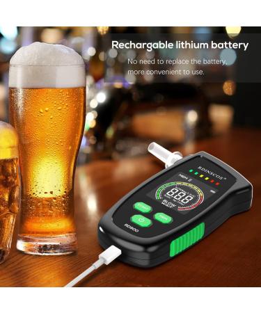 Portable Breathalyzer Alcohol Tester with 5 Mouthpieces - Green | Home & Travel Breath Analyzer - Buy Online on GoSupps.com