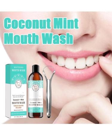Goniome Coconut-Mint Water Mouthwash - Fresh Breath & Teeth Whitening | Oil Pulling for Healthier Gums (3 PCs) - Buy Online on GoSupps.com