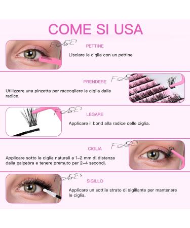 Syloripha Cluster Lashes Individual Lashes D Curl Professional Lash Extension DIY False Eyelashes Fluffy Soft - Buy Online on GoSupps.com