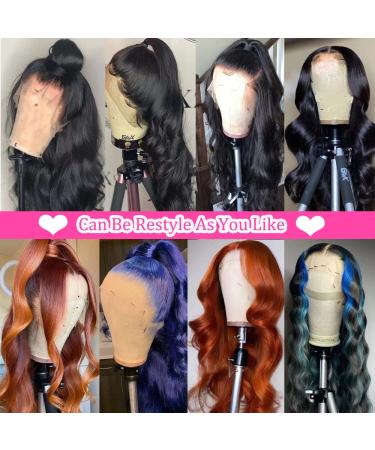 YELHADU Body Wave Human Hair Lace Front Wig 22 Inch 150% Density | Pre Plucked 13x4 HD Lace Frontal Wig for Women with Baby Hair | Natural Black - Buy Online on GoSupps.com